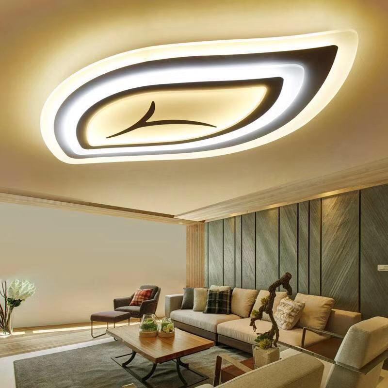 White Leaf Flush Mount Modern Acrylic 21.5"/25.5"/33.5" Wide LED Ceiling Light in Warm Light/White Light/Remote Control Stepless Dimming Clearhalo 'Ceiling Lights' 'Close To Ceiling Lights' 'Close to ceiling' 'Flush mount' Lighting' 294350