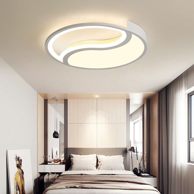 Circle Flush Mount Light Simple Style Acrylic White LED Ceiling Light in Warm/White/3 Color Light, 16"/19.5" Wide White Clearhalo 'Ceiling Lights' 'Close To Ceiling Lights' 'Close to ceiling' 'Flush mount' Lighting' 294442