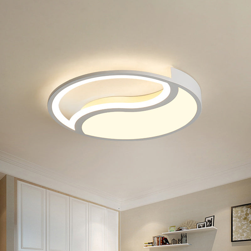 Circle Flush Mount Light Simple Style Acrylic White LED Ceiling Light in Warm/White/3 Color Light, 16"/19.5" Wide Clearhalo 'Ceiling Lights' 'Close To Ceiling Lights' 'Close to ceiling' 'Flush mount' Lighting' 294444