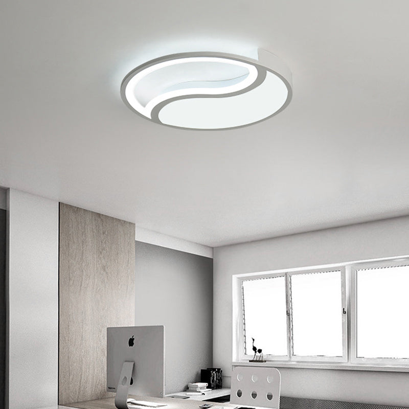 Circle Flush Mount Light Simple Style Acrylic White LED Ceiling Light in Warm/White/3 Color Light, 16"/19.5" Wide White White Clearhalo 'Ceiling Lights' 'Close To Ceiling Lights' 'Close to ceiling' 'Flush mount' Lighting' 294445