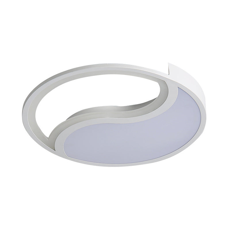 Circle Flush Mount Light Simple Style Acrylic White LED Ceiling Light in Warm/White/3 Color Light, 16"/19.5" Wide Clearhalo 'Ceiling Lights' 'Close To Ceiling Lights' 'Close to ceiling' 'Flush mount' Lighting' 294446