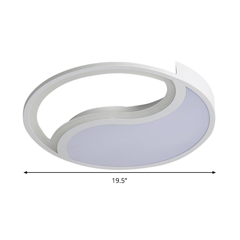 Circle Flush Mount Light Simple Style Acrylic White LED Ceiling Light in Warm/White/3 Color Light, 16"/19.5" Wide Clearhalo 'Ceiling Lights' 'Close To Ceiling Lights' 'Close to ceiling' 'Flush mount' Lighting' 294448