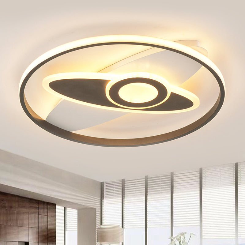 Circle Ceiling Light Modern Acrylic Black and White LED Flush Mount Light Fixture Clearhalo 'Ceiling Lights' 'Close To Ceiling Lights' 'Close to ceiling' 'Flush mount' Lighting' 294481