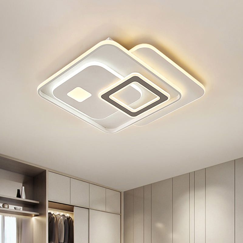 Overlapping Acrylic Ceiling Fixture Contemporary White LED Flush Mount Lighting for Bedroom Clearhalo 'Ceiling Lights' 'Close To Ceiling Lights' 'Close to ceiling' 'Flush mount' Lighting' 294486