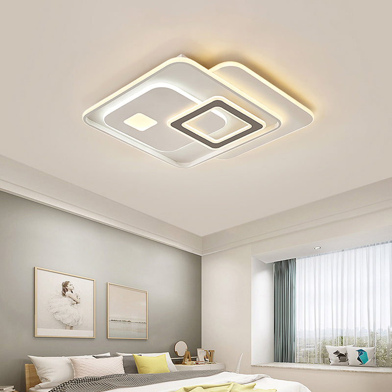 Overlapping Acrylic Ceiling Fixture Contemporary White LED Flush Mount Lighting for Bedroom Clearhalo 'Ceiling Lights' 'Close To Ceiling Lights' 'Close to ceiling' 'Flush mount' Lighting' 294487