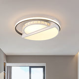 Metal Semicircle Flush Mount Light Fixture Contemporary White LED Ceiling Light for Bedroom White Clearhalo 'Ceiling Lights' 'Close To Ceiling Lights' 'Close to ceiling' 'Flush mount' Lighting' 294569