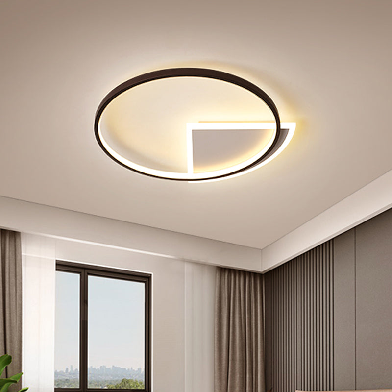 Ring Acrylic Ceiling Lighting Simple Style White and Black LED Flush Light for Bedroom White Clearhalo 'Ceiling Lights' 'Close To Ceiling Lights' 'Close to ceiling' 'Flush mount' Lighting' 294587