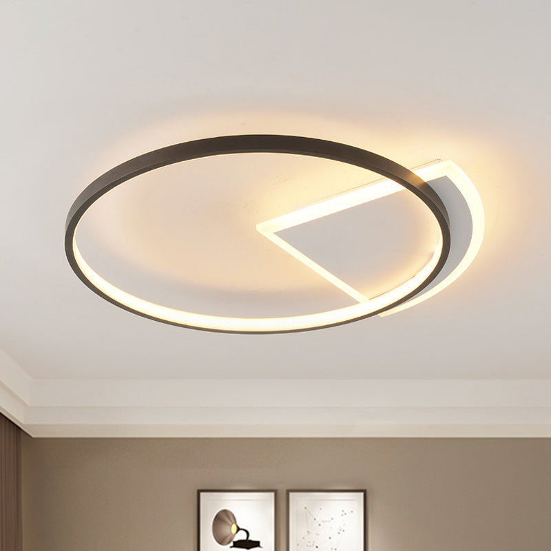 Ring Acrylic Ceiling Lighting Simple Style White and Black LED Flush Light for Bedroom Clearhalo 'Ceiling Lights' 'Close To Ceiling Lights' 'Close to ceiling' 'Flush mount' Lighting' 294588