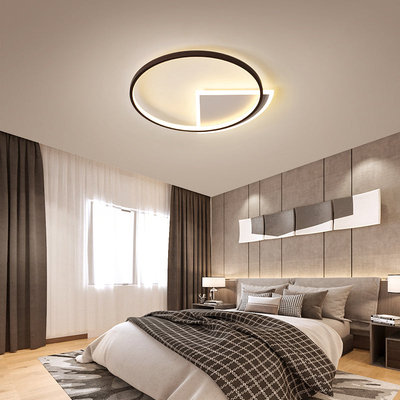 Ring Acrylic Ceiling Lighting Simple Style White and Black LED Flush Light for Bedroom Clearhalo 'Ceiling Lights' 'Close To Ceiling Lights' 'Close to ceiling' 'Flush mount' Lighting' 294589