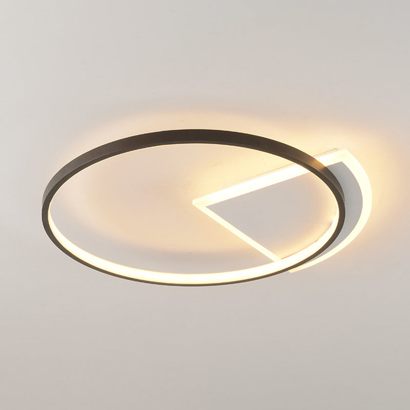 Ring Acrylic Ceiling Lighting Simple Style White and Black LED Flush Light for Bedroom Clearhalo 'Ceiling Lights' 'Close To Ceiling Lights' 'Close to ceiling' 'Flush mount' Lighting' 294590