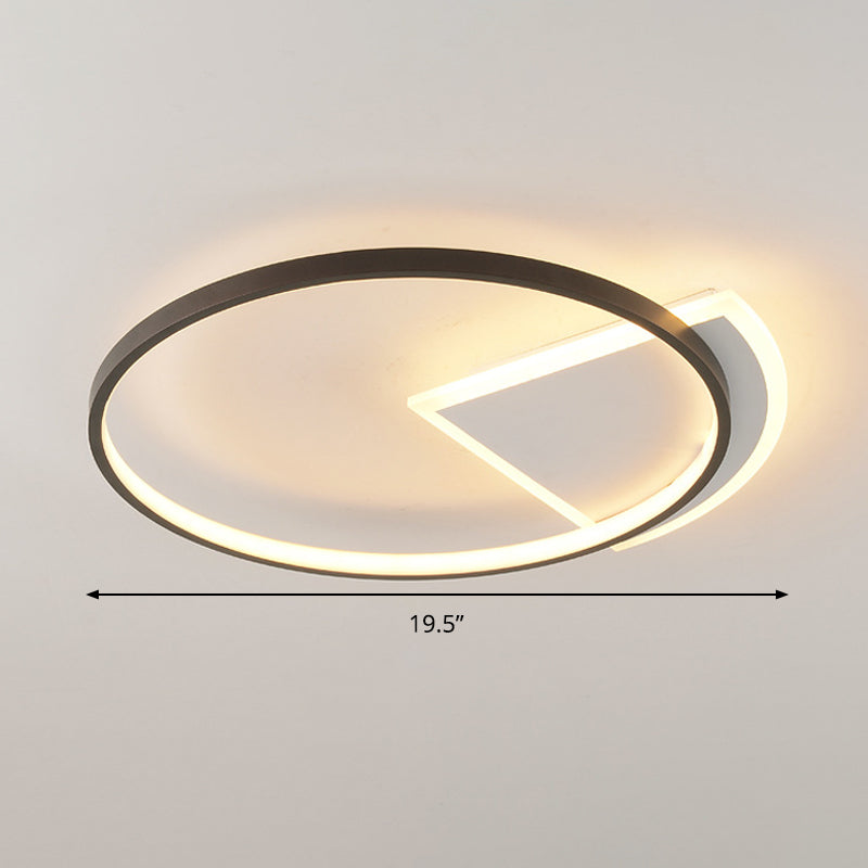 Ring Acrylic Ceiling Lighting Simple Style White and Black LED Flush Light for Bedroom Clearhalo 'Ceiling Lights' 'Close To Ceiling Lights' 'Close to ceiling' 'Flush mount' Lighting' 294591