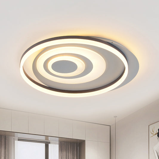 Black Ripple Flush Mount Lighting Contemporary Acrylic LED Ceiling Light Fixture for Bedroom Black Clearhalo 'Ceiling Lights' 'Close To Ceiling Lights' 'Close to ceiling' 'Flush mount' Lighting' 294609