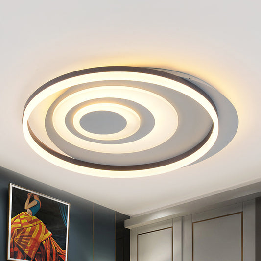 Black Ripple Flush Mount Lighting Contemporary Acrylic LED Ceiling Light Fixture for Bedroom Clearhalo 'Ceiling Lights' 'Close To Ceiling Lights' 'Close to ceiling' 'Flush mount' Lighting' 294610