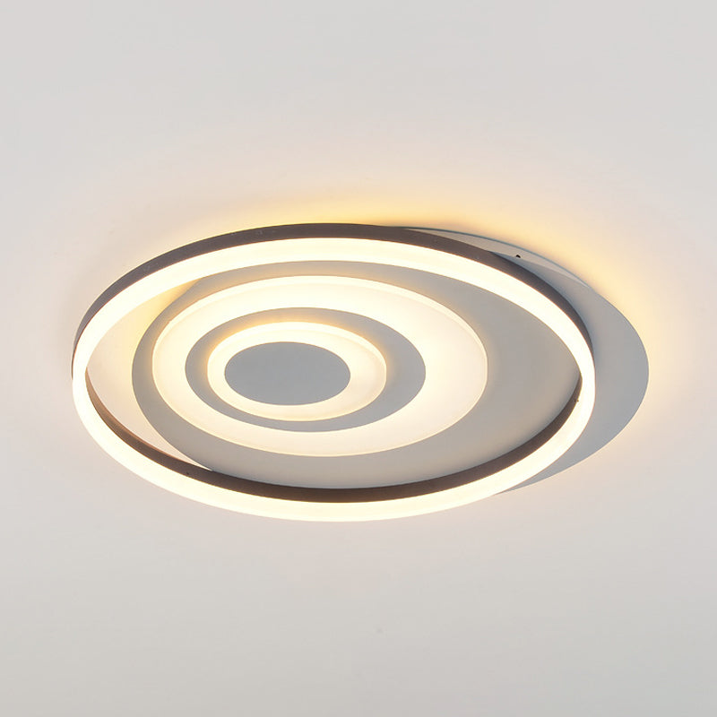 Black Ripple Flush Mount Lighting Contemporary Acrylic LED Ceiling