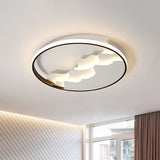 16.5"/19.5" Wide Black Circle Ceiling Light Modern Acrylic LED Flush Light Fixture in Warm/White/Natural Light Black Clearhalo 'Ceiling Lights' 'Close To Ceiling Lights' 'Close to ceiling' 'Flush mount' Lighting' 294689