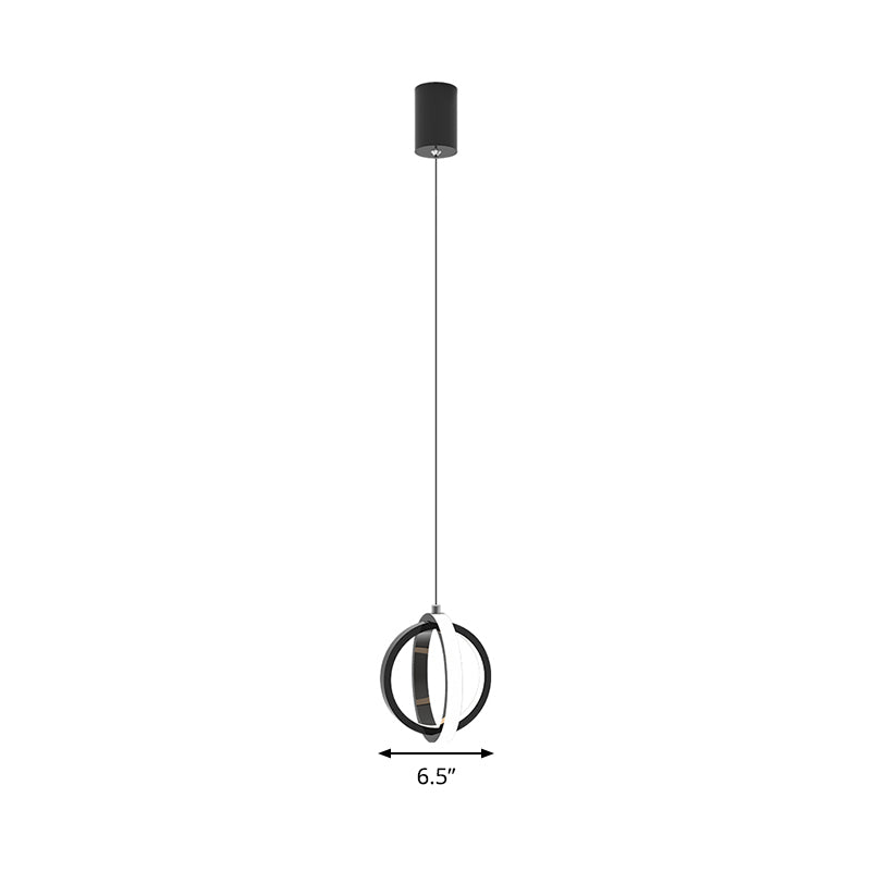 Orbit Metal Hanging Ceiling Light Contemporary Black LED Pendant Light Kit, Warm/White Light Clearhalo 'Ceiling Lights' 'Modern Pendants' 'Modern' 'Pendant Lights' 'Pendants' Lighting' 294699