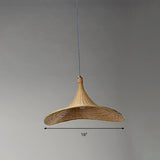 Contemporary Hat Shape Suspension Pendant Bamboo 16"/19.5" W 1 Light Indoor Hanging Lamp in Beige Clearhalo 'Ceiling Lights' 'Modern Pendants' 'Modern' 'Pendant Lights' 'Pendants' Lighting' 294715