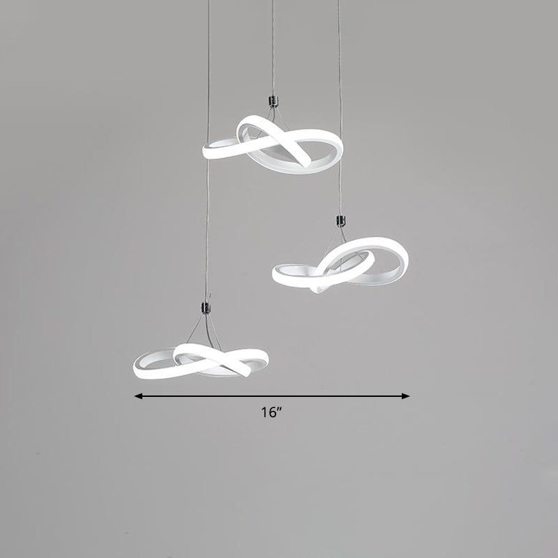 Seamless Metal Suspension Light Contemporary White LED Pendant Chandelier in Warm/White Light Clearhalo 'Ceiling Lights' 'Modern Pendants' 'Modern' 'Pendant Lights' 'Pendants' Lighting' 294834