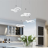 Seamless Curve Acrylic Hanging Ceiling Light Simple White LED Chandelier Light, Warm/White Light White White Clearhalo 'Ceiling Lights' 'Modern Pendants' 'Modern' 'Pendant Lights' 'Pendants' Lighting' 294835