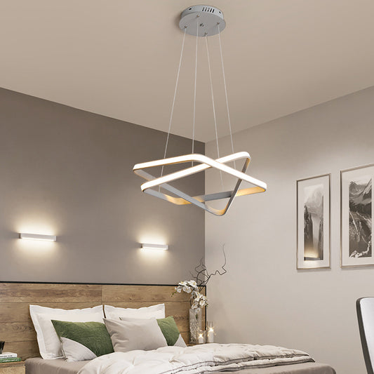 Seamless Acrylic Hanging Light Modern White LED Chandelier Lighting in Warm/White Light Clearhalo 'Ceiling Lights' 'Chandeliers' 'Modern Chandeliers' 'Modern' Lighting' 294841