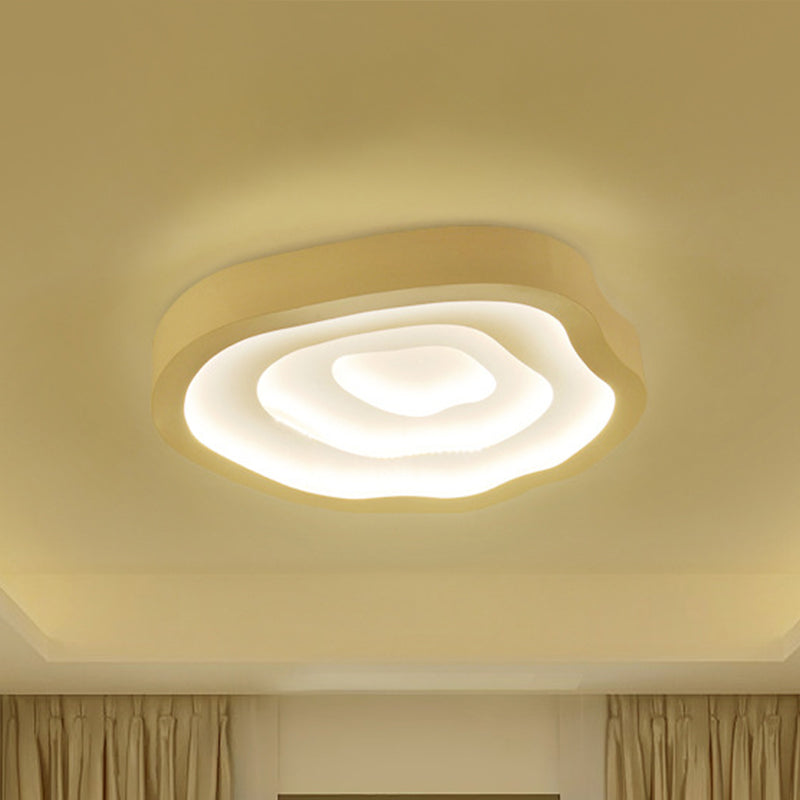 21"/25" Wide Tree-Ring Ceiling Mounted Light Minimalist White LED Flush Mount Lamp in White/3 Color Light Clearhalo 'Ceiling Lights' 'Close To Ceiling Lights' 'Close to ceiling' 'Flush mount' Lighting' 294978