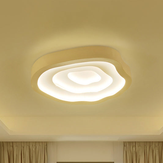 21"/25" Wide Tree-Ring Ceiling Mounted Light Minimalist White LED Flush Mount Lamp in White/3 Color Light Clearhalo 'Ceiling Lights' 'Close To Ceiling Lights' 'Close to ceiling' 'Flush mount' Lighting' 294978