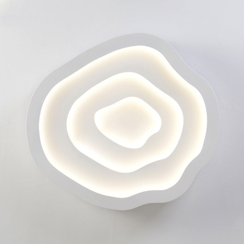 21"/25" Wide Tree-Ring Ceiling Mounted Light Minimalist White LED Flush Mount Lamp in White/3 Color Light Clearhalo 'Ceiling Lights' 'Close To Ceiling Lights' 'Close to ceiling' 'Flush mount' Lighting' 294980