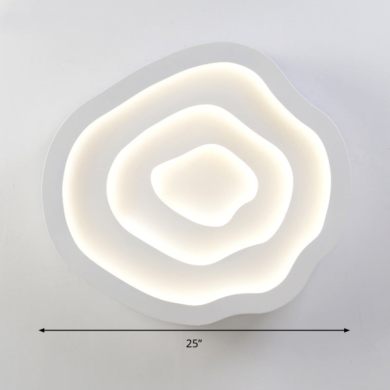 21"/25" Wide Tree-Ring Ceiling Mounted Light Minimalist White LED Flush Mount Lamp in White/3 Color Light Clearhalo 'Ceiling Lights' 'Close To Ceiling Lights' 'Close to ceiling' 'Flush mount' Lighting' 294982