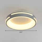 Gray Circle Ceiling Light Modernism Metal LED Flush Light Fixture in Warm/White Light, 18.5"/24.5" Wide Clearhalo 'Ceiling Lights' 'Close To Ceiling Lights' 'Close to ceiling' 'Flush mount' Lighting' 294987