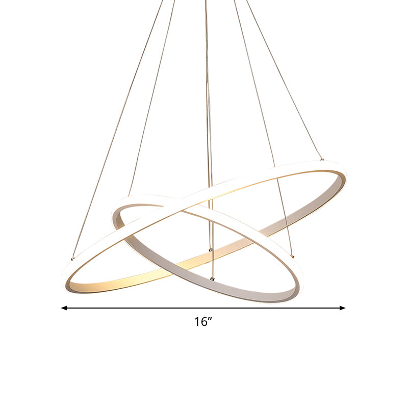 Orb Hanging Light Kit Modern Acrylic White LED Chandelier Lamp in Warm/White Light, 8"+16"/16"+23.5"/8"+16"+23.5" Wide Clearhalo 'Ceiling Lights' 'Chandeliers' 'Modern Chandeliers' 'Modern' Lighting' 295006