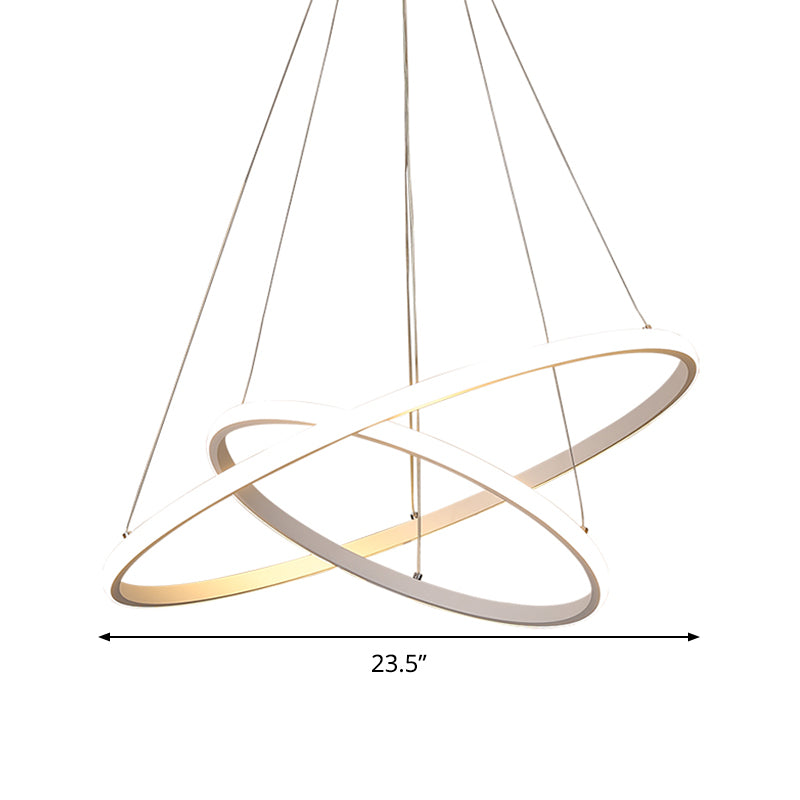 Orb Hanging Light Kit Modern Acrylic White LED Chandelier Lamp in Warm/White Light, 8"+16"/16"+23.5"/8"+16"+23.5" Wide Clearhalo 'Ceiling Lights' 'Chandeliers' 'Modern Chandeliers' 'Modern' Lighting' 295007