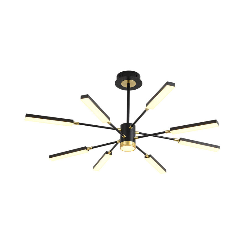 Sputnik Hanging Light Kit Modernism Metal 6/8 Heads Black Pendant Chandelier in Warm/White Light Clearhalo 'Ceiling Lights' 'Chandeliers' 'Modern Chandeliers' 'Modern' Lighting' 295059