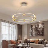 23.5"/31.5" Wide Bracelet Metal Hanging Light Minimalist Gold LED Pendant Chandelier, Warm/White/Natural Light Clearhalo 'Ceiling Lights' 'Chandeliers' 'Modern Chandeliers' 'Modern' Lighting' 295101