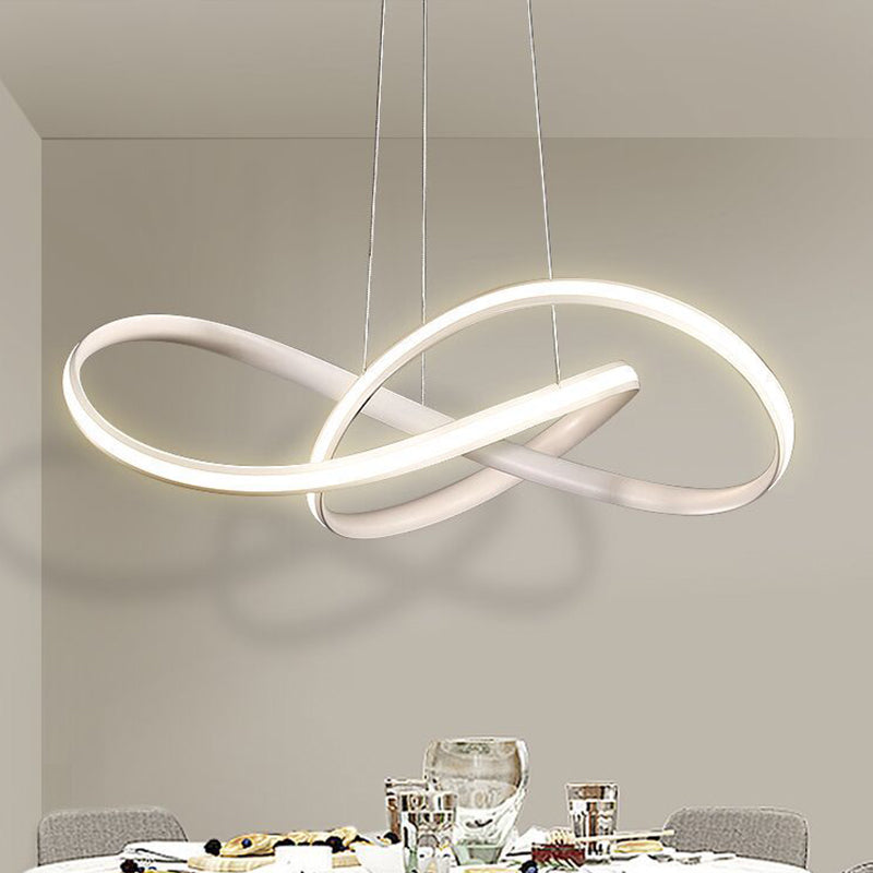 Seamless Curve Acrylic Chandelier Light Fixture Simple Style White LED Pendant Light in Warm/White Light Clearhalo 'Ceiling Lights' 'Chandeliers' 'Modern Chandeliers' 'Modern' Lighting' 295114