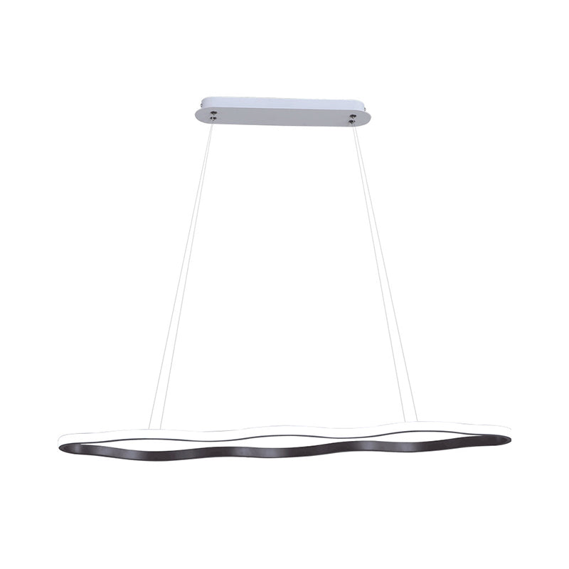 Wave Hanging Ceiling Light Modern Acrylic Coffee 23.5"/36.5"/47" Wide LED Suspension Light in Warm/White Light Coffee 36.5" White Clearhalo 'Ceiling Lights' 'Chandeliers' 'Modern Chandeliers' 'Modern' Lighting' 295160