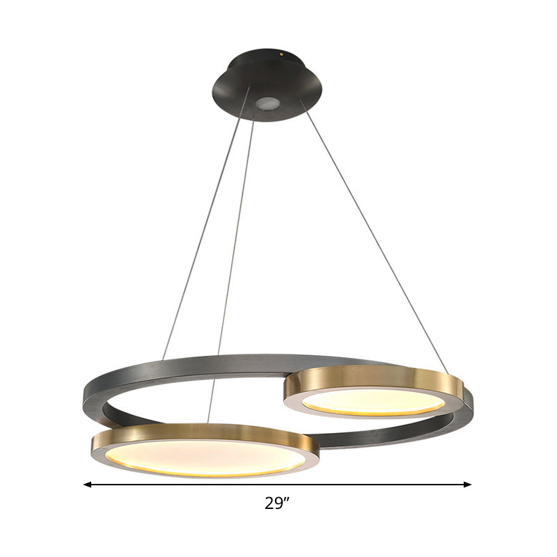 Brass Ring Hanging Pendant Light Simple Style Metal LED Chandelier Light in Warm/White Light Clearhalo 'Ceiling Lights' 'Chandeliers' 'Modern Chandeliers' 'Modern' Lighting' 295182