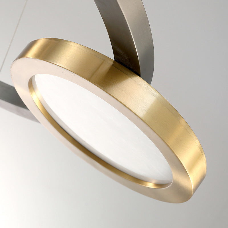 Brass Ring Hanging Pendant Light Simple Style Metal LED Chandelier Light in Warm/White Light Clearhalo 'Ceiling Lights' 'Chandeliers' 'Modern Chandeliers' 'Modern' Lighting' 295183