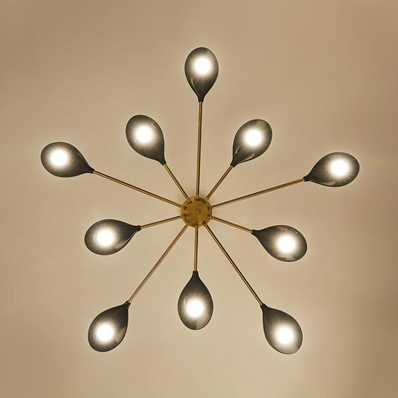 Sputnik Pendant Light Fixture Modern Metal 8/10 Heads Brass Chandelier Light in Warm/White Light Clearhalo 'Ceiling Lights' 'Chandeliers' 'Modern Chandeliers' 'Modern' Lighting' 295228