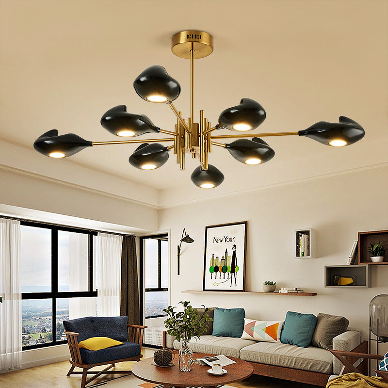 Sputnik Pendant Light Fixture Modern Metal 8/10 Heads Brass Chandelier Light in Warm/White Light 8 Brass Clearhalo 'Ceiling Lights' 'Chandeliers' 'Modern Chandeliers' 'Modern' Lighting' 295229