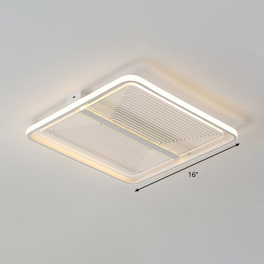 Square Flush Mount Lamp Modernism Acrylic White Ceiling Light Fixture, Warm/White Light Clearhalo 'Ceiling Lights' 'Close To Ceiling Lights' 'Close to ceiling' 'Flush mount' Lighting' 295271