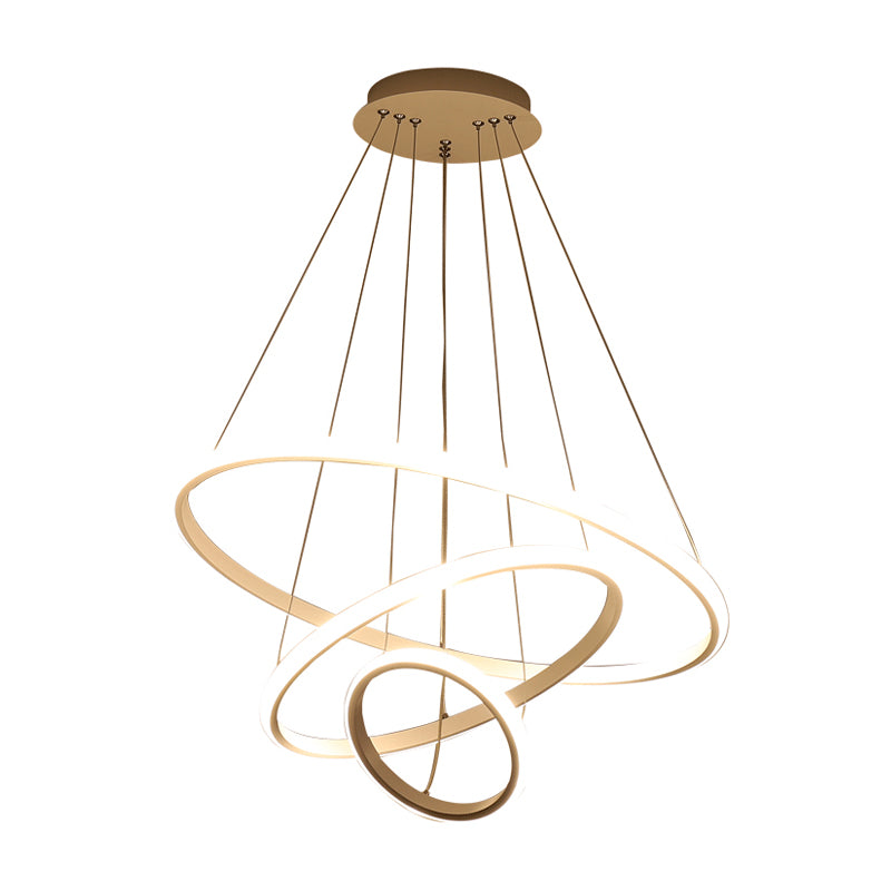 31.5"/39" Wide Ring Pendant Light Fixture Simple Style Acrylic White LED Chandelier Lamp, Warm/White Light Clearhalo 'Ceiling Lights' 'Chandeliers' 'Modern Chandeliers' 'Modern' Lighting' 295293