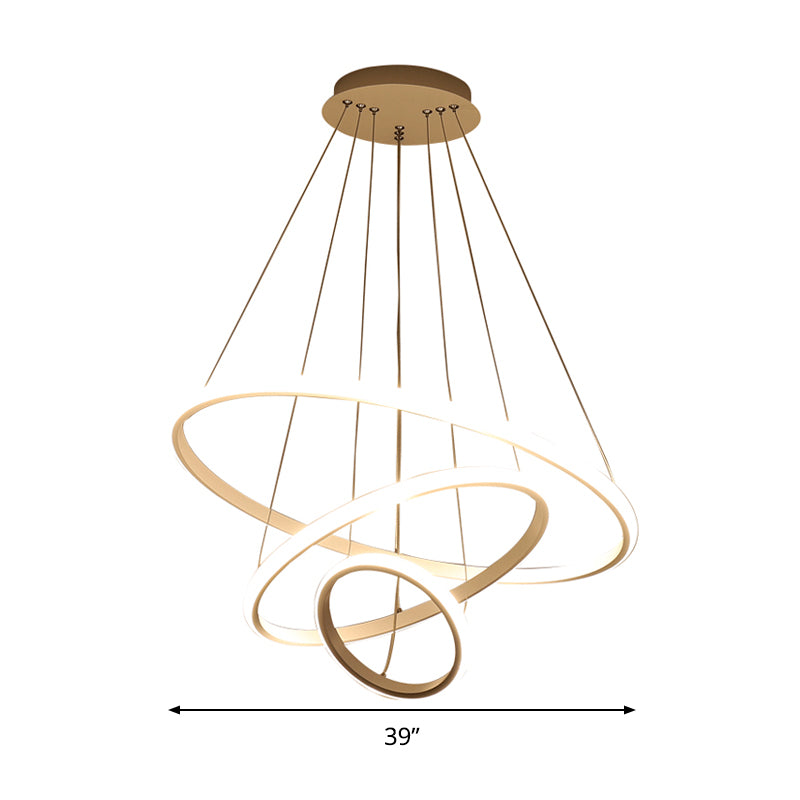 31.5"/39" Wide Ring Pendant Light Fixture Simple Style Acrylic White LED Chandelier Lamp, Warm/White Light Clearhalo 'Ceiling Lights' 'Chandeliers' 'Modern Chandeliers' 'Modern' Lighting' 295295