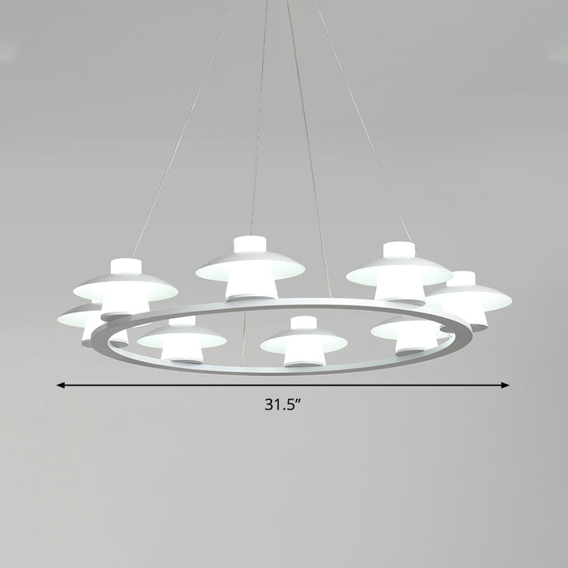 Mushroom Acrylic Chandelier Pendant Modernist 6/8-Head White LED Hanging Ceiling Lamp in Warm/White Light Clearhalo 'Ceiling Lights' 'Chandeliers' 'Modern Chandeliers' 'Modern' Lighting' 295410