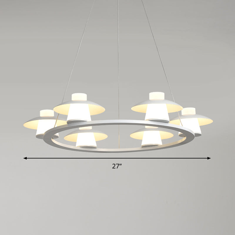 Mushroom Acrylic Chandelier Pendant Modernist 6/8-Head White LED Hanging Ceiling Lamp in Warm/White Light Clearhalo 'Ceiling Lights' 'Chandeliers' 'Modern Chandeliers' 'Modern' Lighting' 295413