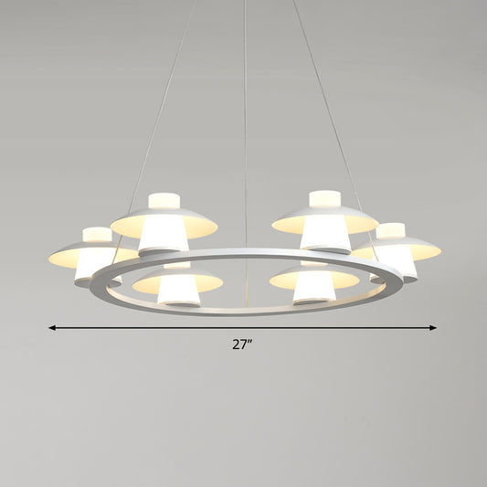 Mushroom Acrylic Chandelier Pendant Modernist 6/8-Head White LED Hanging Ceiling Lamp in Warm/White Light Clearhalo 'Ceiling Lights' 'Chandeliers' 'Modern Chandeliers' 'Modern' Lighting' 295413