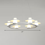 Mushroom Acrylic Chandelier Pendant Modernist 6/8-Head White LED Hanging Ceiling Lamp in Warm/White Light Clearhalo 'Ceiling Lights' 'Chandeliers' 'Modern Chandeliers' 'Modern' Lighting' 295413