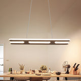 Black Ladder Shape Hanging Pendant Modernity 23.5"/31.5"/39" W LED Acrylic over Island Lighting in Warm/White Light Clearhalo 'Ceiling Lights' 'Island Lights' Lighting' 295428