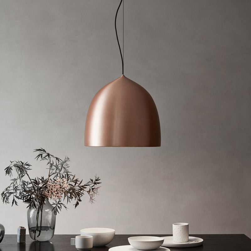 Metal Domed Shaped Hanging Light Modern Style 1 Light Black/Copper Suspension Pendant for Dining Room Copper Clearhalo 'Ceiling Lights' 'Modern Pendants' 'Modern' 'Pendant Lights' 'Pendants' Lighting' 295566