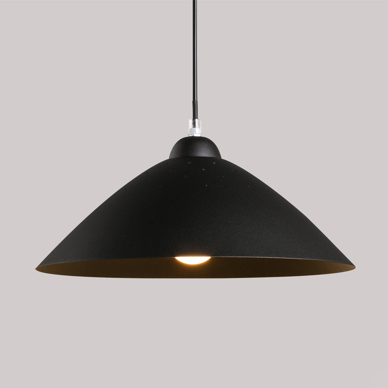 Conical Metal Pendant Lamp Contemporary 1 Light Black/White Pendulum Light for Dining Room Clearhalo 'Ceiling Lights' 'Modern Pendants' 'Modern' 'Pendant Lights' 'Pendants' Lighting' 295588