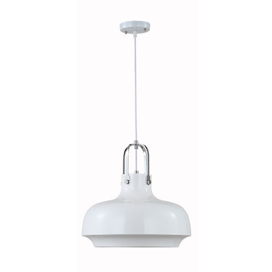 Modern Barn Metal Hanging Ceiling Light 10"/14" Wide 1 Light Pendant Lighting Fixture in White/Pink Clearhalo 'Ceiling Lights' 'Modern Pendants' 'Modern' 'Pendant Lights' 'Pendants' Lighting' 295606